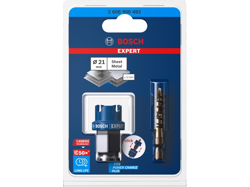 Žaga za izrezovanje lukenj Bosch EXPERT Sheet Metal, Dimenzije: 21x5mm, 2608900492